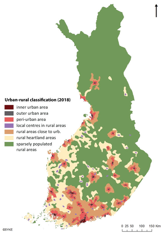 Map over urban-rural reagional classes.